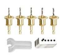 Bestgle 5PCS 1/4 Inch Hex Shank Countersink Drill Bit Set, Adjustable Depth Stop, 90° Taper Countersink Drill Bits (2.8mm, 3mm, 3.2mm, 3.5mm, 4mm) for Wood, Plastic & Soft Metal