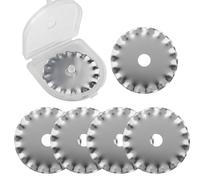 Bestgle 5pcs 28mm Pinking Rotary Cutter Blades, Wave Decorative Edge Rotary Replacement Blades Fits Fiskars, Olfa, Quilting Sewing Blades for Fabric, Leather, Paper, Cardstock & Craft Cutting