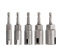 Bestgle 5Pcs Deep Power Wing Nut Driver Bits, 1/4" Hex Shank Slot Wing Nut Drill Bit Socket Wrench Set for Panel Nuts, Screws, Eye Bolts, C-Hooks, Q-Hangers 10/12/14/16/18mm