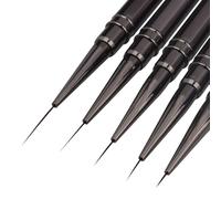Bestgle 5Pcs Nail Art Liner Brushes, Nail Art Design Painting Brush Pen Set Nail Dotting Drawing Tool for Long Lines, Thin Details, Fine Drawing Sizes 6/9/12/15/18mm