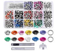 Bestgle 600 Sets Metal Grommet Eyelets Kit, Multi-Color 5mm Eyelets with 3pcs Install Tools Kit for Shoes Clothes Bags Leather Craft and Canvas DIY Projects (12 Colors)