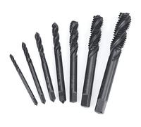 Bestgle 7pcs Spiral Screw Thread Tap Set | HSS6542 Nitriding Coated Metric Machine Tapping Tools, Spiral Flute Thread Cutter for Drilling & Repairing Threads M3 M4 M5 M6 M8 M10 M12
