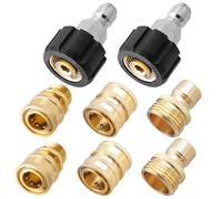 Bestgle 8 Pack Pressure Washer Adapter Set, M22 Metric Male Thread Quick Disconnect Kit, M22 Swivel to 3/8 Inch Quick Connect, 3/4 Inch to Quick Release Brass Couplers for Power Washer