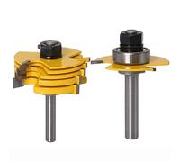 Bestgle 8mm Shank Slot Router Bit, Adjustable 6 Kerf 3-Wing Joint Slotting Router Bit Set with Bearings, Woodworking Milling Cutter Tool for Biscuit Joinery, Cabinet Doors & Panel Slots