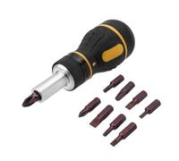 Bestgle Magnetic Stubby Ratcheting Screwdriver, 9-in-1 Mini Multi-Bit Drive with Interchangeable Ratchet Handle, Portable Repair Tool Kit with Torx Security, Flat Head & Phillips Bits