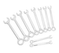 Bestgle Mini Combination Wrench Set, 10Pcs SEA 5/32"-7/16" Fixed Head Open and Box End Spanner Kit, High Carbon Steel Repair Tool for Small Fasteners & Tight Spaces