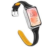 Bestgo Wrist Band Compatible with Huawei Band 11/11 Pro, Sport Leather Bracelet Replacement Strap Accessories Compatible with Huawei Band 11/11 Pro - Black