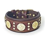 Bestia Maximus genuine leather dog collar, Large breeds, cane corso, Rottweiler, Boxer, Bullmastiff, Dogo, Quality dog collar, 100% leather, studded, 2.5 inch wide. padded. Made in Europe!