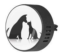 BestIdeas 2 PCS Vent Clips Car Air Freshener with Cat And Dog Friends Prints, White Musk Fragrance Aromatherapy Essential Oil Diffuser