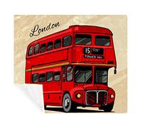 BestIdeas London Red Double Decker Bus Soft Cozy Throw Blanket for Adult and Kids, Lightweight Microfiber Fleece Blanket for Couch Bed Sofa Travel, 59"x79"