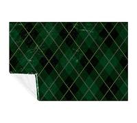 BestIdeas Tartan Plaid Green Navy Blue Cross Pattern Prints Soft Warm Cozy Blanket Throw for Bed Couch Sofa Picnic Camping Beach, 150 * 200cm
