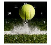 BestIdeas Wall Clocks A Tennis Hitting The Line Battery Operated Number Clock for Bedroom Living Kitchen Office Home Decor Silent & Non-Ticking