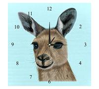 BestIdeas Wall Clocks Wild Australian Kangaroo Battery Operated Number Clock for Bedroom Living Kitchen Office Home Decor Silent & Non-Ticking