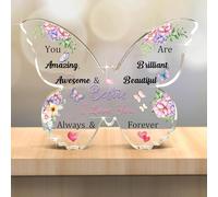 Bestie Acrylic Plaque Ornaments Butterfly Women Birthday Gifts Desk Sign Friendship Appreciate Graduation Christmas Home Decoration Awesome Reminder Best Friend I Love You Keepsakes Flowers