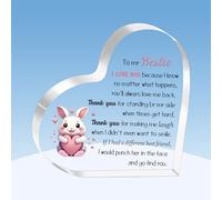 Bestie Appreciate Gifts Acrylic Plaques Friendship Graduation Gift Women Birthday Christmas Cute Rabbit Heart Signs for Her Best Friend Go to University Encourage Souvenirs From Pal