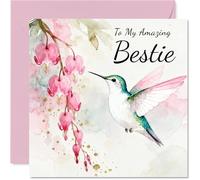 Bestie Birthday Card, Hummingbird Wishes