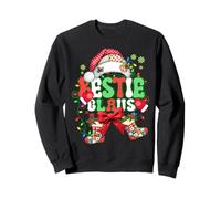 Bestie Claus Santa patchwork Xmas Family Christmas Lights Sweatshirt