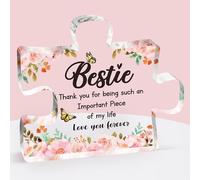 Bestie Gifts for Women - Acrylic Plaque for Best Friend Birthday, Presents for Female BFF, Friendship Gift, Work Bestie Birthday Gifts