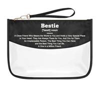 Bestie Gifts for Women Best Friend Friendship Gifts Clear PVC Makeup Bag Best Friend Birthday Christmas Graduation Gift for Female Soul Sister BFF Oxford Cloth Cosmetic Tote Bag Zipper Travel Pouch