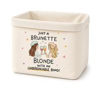 Bestie Gifts For Women, Especially Just A Brunette & Blonde With An Unbreakable Bond! Canvas Storage Basket, Gifts For Best Friends Birthday, Wedding, Graduation, Colleague