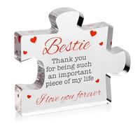 Bestie Gifts for Women, Men - Engraved Acrylic Block Puzzle Friendship Gifts for Women, Work Bestie Gifts for Friends, Best Friend Birthday Gifts for Women Friends