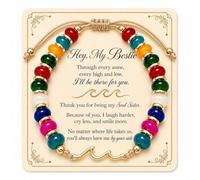 Bestie Gifts for Women Natural Stone Wave Friendship Bracelets, One Size, Stone, no gemstone