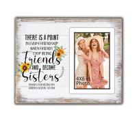Bestie gifts for women Soul Sister Gifts from Sister Picture Frame Birthday Gifts for Unibiological Sister Christmas Graduation Valentine Gift Not Sisters By Blood But Sisters By Heart Fit 4x6 Photo