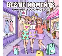 Bestie Moments Coloring Book: Cute and Cozy Friendship Scenes for All Ages, 50 Adorable Illustrations of Friends Sharing Fun, Girly Scenes for Relaxation