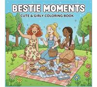 Bestie Moments: Coloring Book for Adults and Teens Featuring Cute Girls, Aesthetic Outfits, Fun Activities & Friendship Scenes to Color and Relax