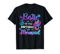Bestie of The Birthday Mermaid Cute Birthday Matching Family T-Shirt