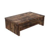 Bestier Wood Monitor Stand Riser with 2-Tier Storage Organizer for Laptop, Projector, Printer, Small TV - Rustic Brown, 15.7 Inch 2 Tier