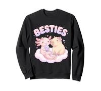 Besties Axolotl Capybara Bubble Tea Cute Kawaii Anime Animal Sweatshirt