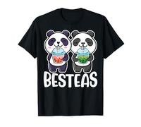 Besties Bubble Tea Cute Boba Best Friends Panda Womens Girls T-Shirt