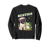 Besties Dog and Frog Design Sweatshirt