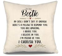 Besties Gift In Case I Don't Say It Enough Here's A Pillow To Remind You You Are Amazing I Adore You I Believe In You I Cherish You Cushion Cover for Best Friend Women Birthday (bestie)