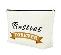 Besties Makeup Bag Friendship Gifts for Women Best Friend Cosmetic Bag Christmas Birthday Gifts for BBF Sisters Long Distance Friend Gift Leaving Gifts for Friends Travel Cosmetic Bag