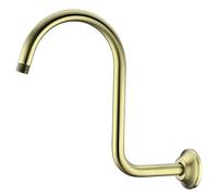BESTILL 13 Inch S Shape Shower Head High Rise Extension Shower Arm and Flange, Brushed Gold