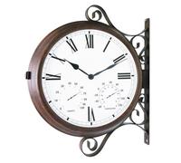 Bestime MT-32 Three-in-one Double Sided Metal Wall Clock.Quiet,Easy Read,Antique Hanging Clocks,Garden,Indoor,Outdoor,Home Décor,Farmhouse,Yard,Station,Office,Photography Props,Living,Kitchen,Bedroom.