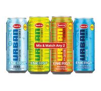 Bestin Mix & Match Any 2 Urban Energy Drink Bundle Gift Set 500ml Cans Mango, Citrus, Zero, Original, Mixed Fruit Flavours Sparkling Energy Drink with Caffeine, Taurine & Vitamins