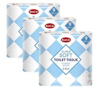 Bestin Soft Classic White Toilet Tissue 27 Rolls 2 Ply - Strong & Absorbent Bathroom Toilet Paper - Gentle on Skin - Bulk Pack Family Household Essentials - Eco Friendly