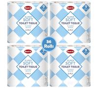 Bestin Soft Classic White Toilet Tissue 36 Rolls 2 Ply - Strong & Absorbent Bathroom Toilet Paper - Gentle on Skin - Bulk Pack Family Household Essentials - Eco Friendly