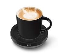 BESTINNKITS Smart Coffee Set Auto On/Off Gravity-Induction Mug Office Desk Use, Candle Wax Cup Warmer Heating Plate (Up to 131F/55C), 16oz