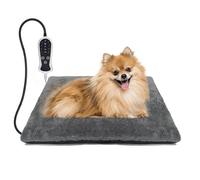 Bestio Heated Dog Bed, 20×20In Orthopedic Dog Beds, Nine-Speed Smart Switch to Adjust Temperature Freely, Soft and Skin-Friendly-Grey