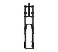 Bestiry Bike Air Fork 27.5 29inch 1-1/8" Straight Mountain Suspension Travel 180mm Downhill Double Crown Damping Adjust 15 * 100mm Thru Axle Manual Disc Brake(Black,29in)