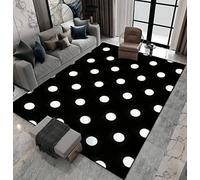 Bestiry Black and White Polka dot Abstract Area Rugs, Noise-Cancelling Floor Mats, Machine Washable Soft and Comfortable for Room Living Room Office Dining Indoor Outdoor Hallway, 5ft x 7ft