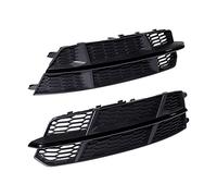 Bestiry CORP 1 Pair Left Right Side Matte Glossy Black Front Hood Bumper Fog Light Grille Mesh Grill Cover Insert Honeycomb Style Compatible with Audi A6 C7 S-Line 2015 2016 2017 2018