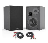 BESTISAN Bluetooth 5.0 Powered Bookshelf Speakers with Deep Bass, Studio Monitor Speakers 2.0 with 2 RCA Line Inputs - Black