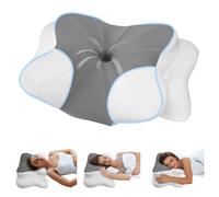 BESTISAN Neck Support Pillow, derila ergo pillow Made of Memory Foam For Side, Back And Stomach Sleepers With Removable Cover