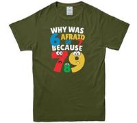 BESTITALIANUK Funny Number Why was 6 Afraid of 7 Math Day Costume Kids T-Shirt Khaki