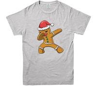 BESTITALIANUK Gingerbread Man Christmas T-Shirt,Santa Dancing Dab Xmas Adults & Kids Top Heather Grey